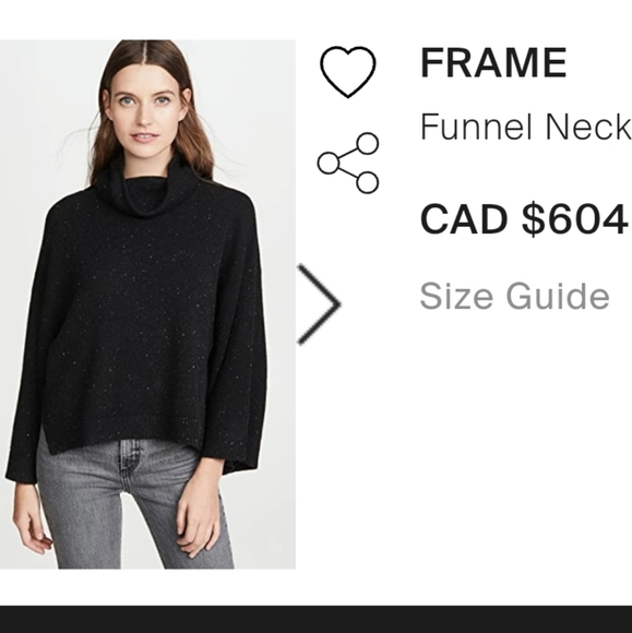 FRAME 100% cashmere funnel neck sweater - Picture 2 of 13